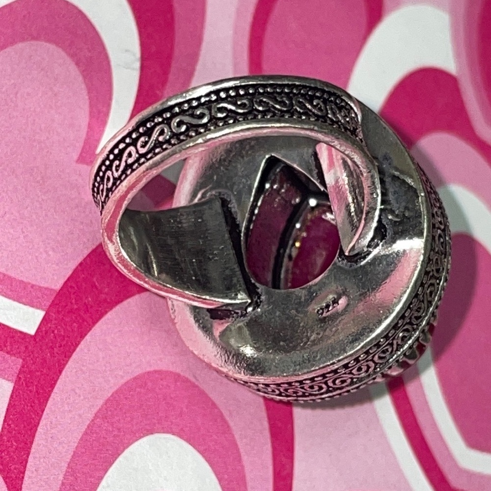 Huge Ruby Silver Ring - image 6